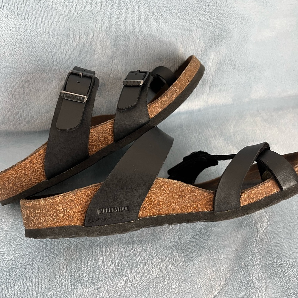 Birkenstock Women's Black and Brown Sandals